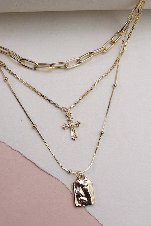 Cross Multi-Layer Necklace
