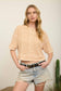 Waffle Knit Button Down Top