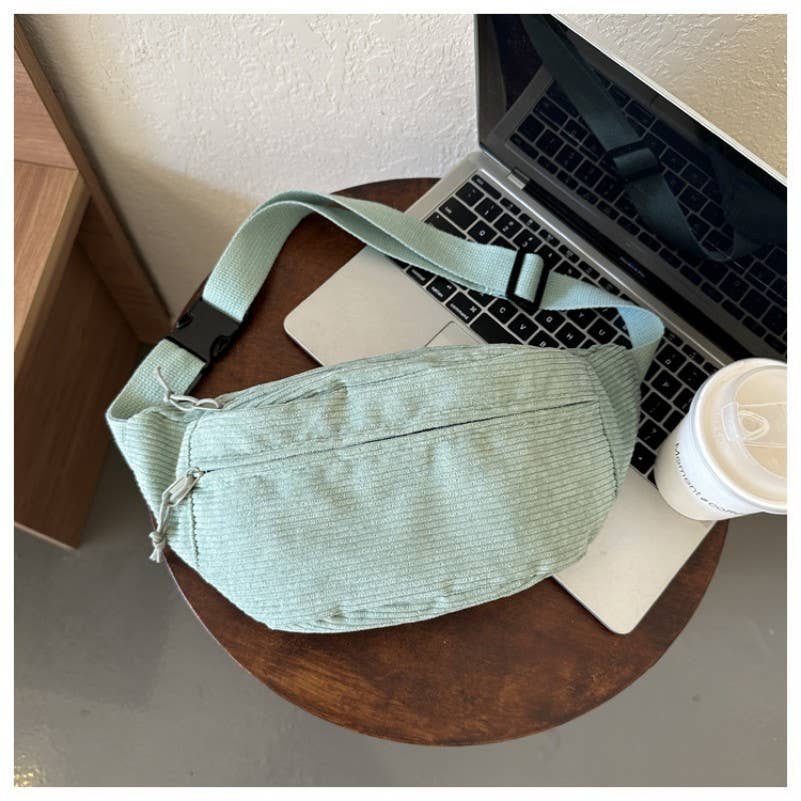 CORDUROY CROSSBODY SLING FANNY PACK BELT BUM BAG