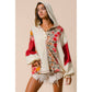 Knit and Print Mixed Hoodie