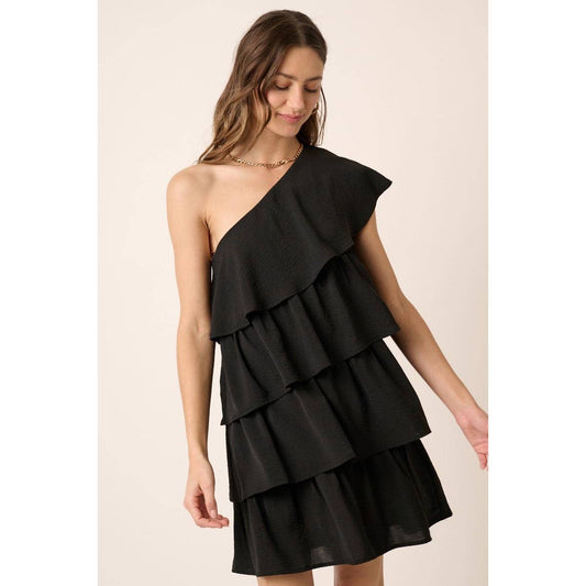 One Shoulder Tier Detail Dress