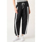SPORTY STRIPE NYLON PULL ON BARREL LEG PANTS