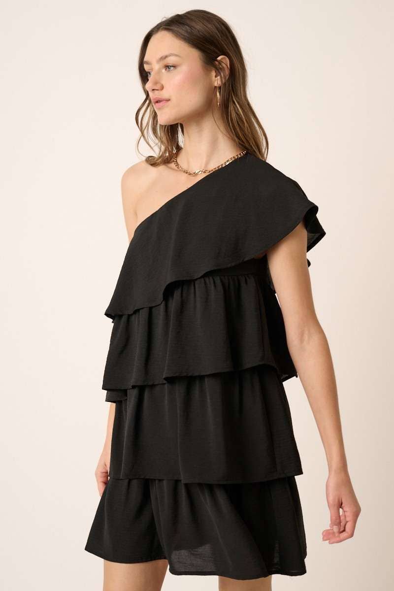 One Shoulder Tier Detail Dress