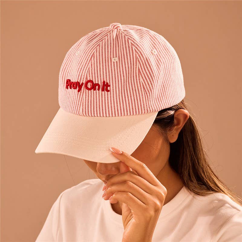 "Pray On It" Stripe Baseball Cap