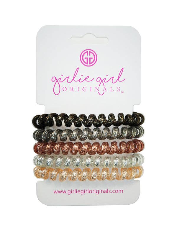 Golden Telephone Cord Hair Ties