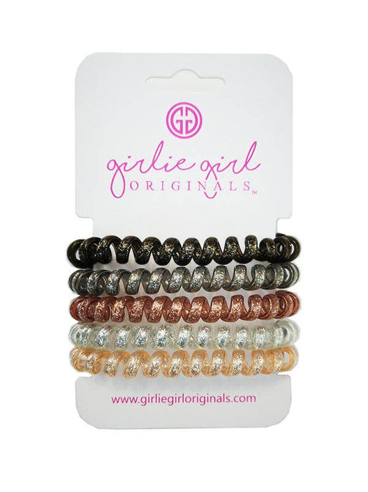 Golden Telephone Cord Hair Ties