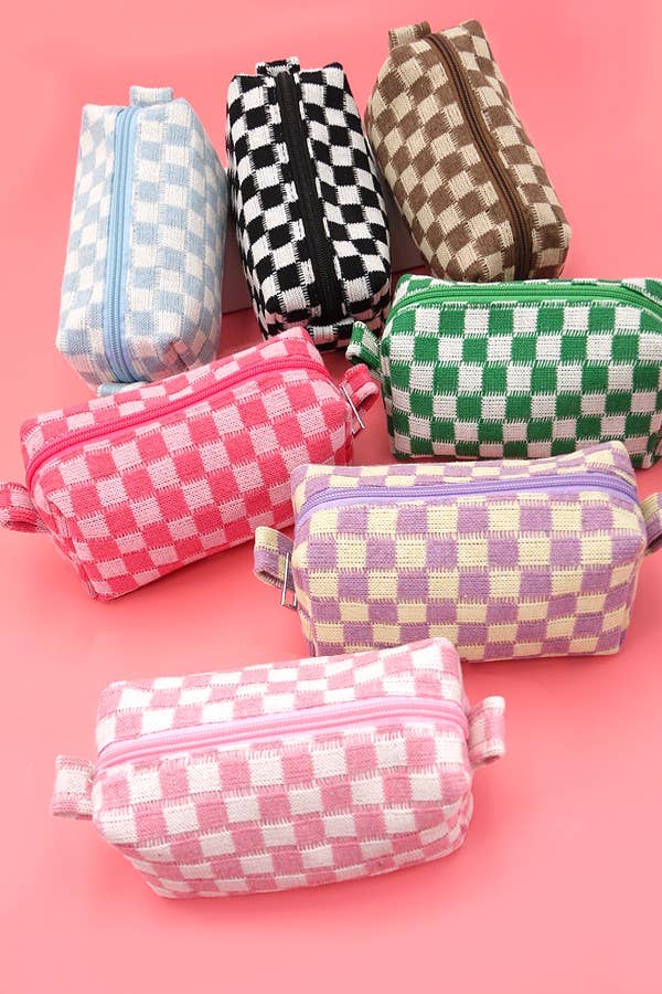 Checker Cosmetic Pouch