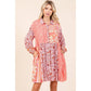 Brushstroke Bloom Mini Shirt Dress
