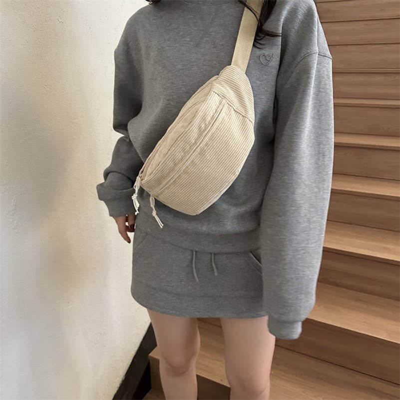 CORDUROY CROSSBODY SLING FANNY PACK BELT BUM BAG