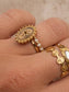 Gold Adjustable Round Stone Ring