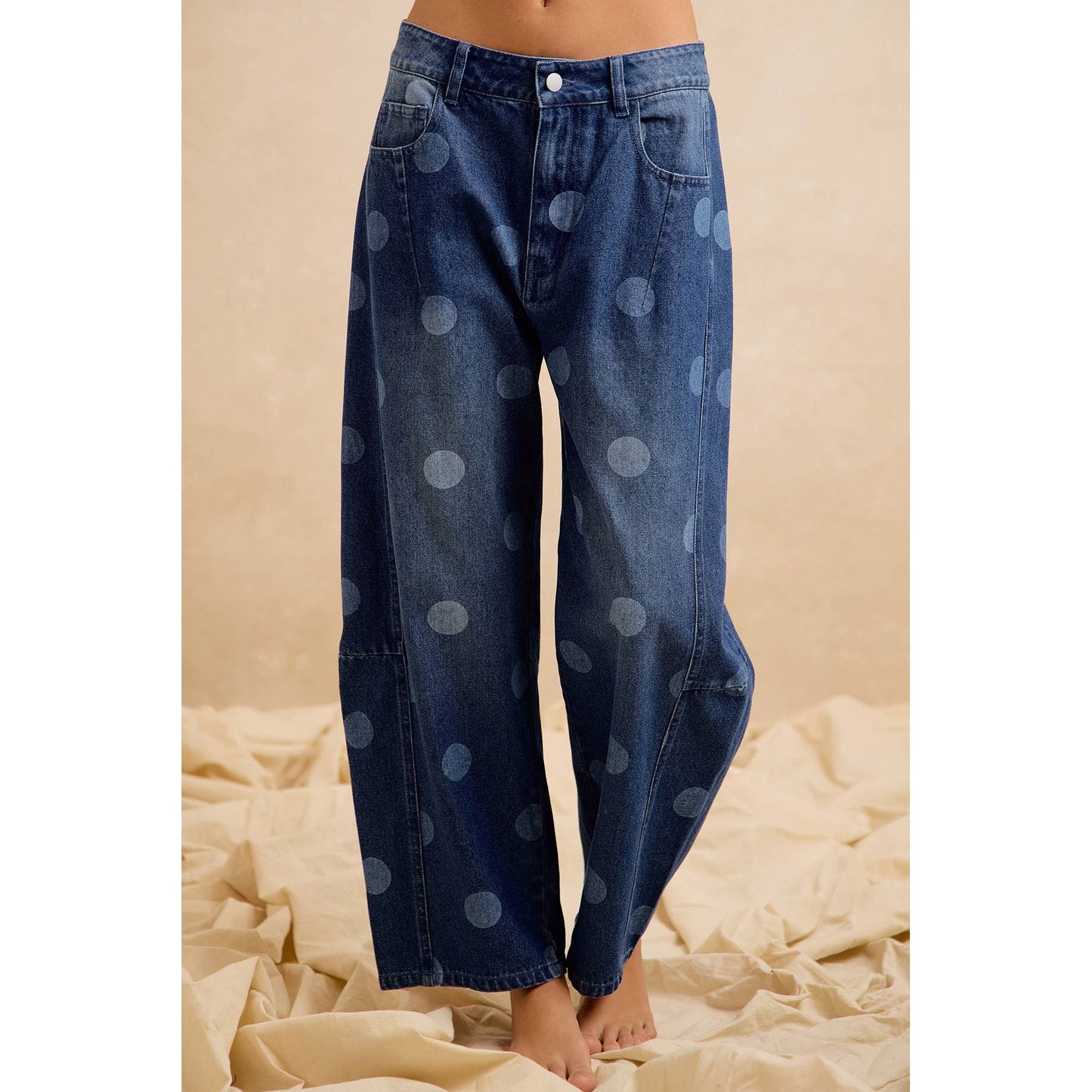 Polka Dot Barrel Jeans