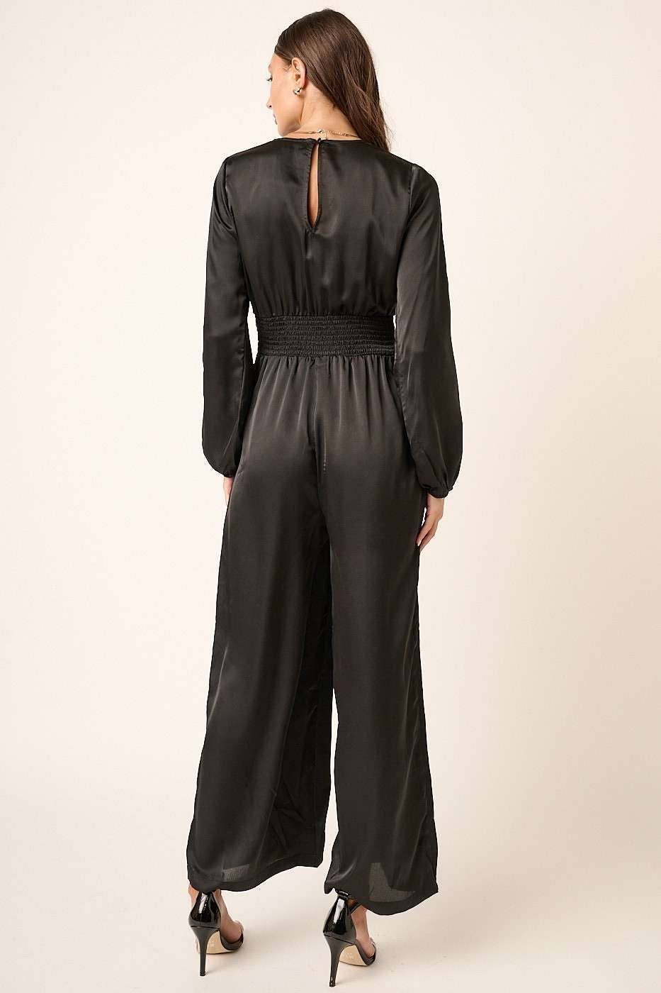 Mocha Smocking Waist Jumpsuit
