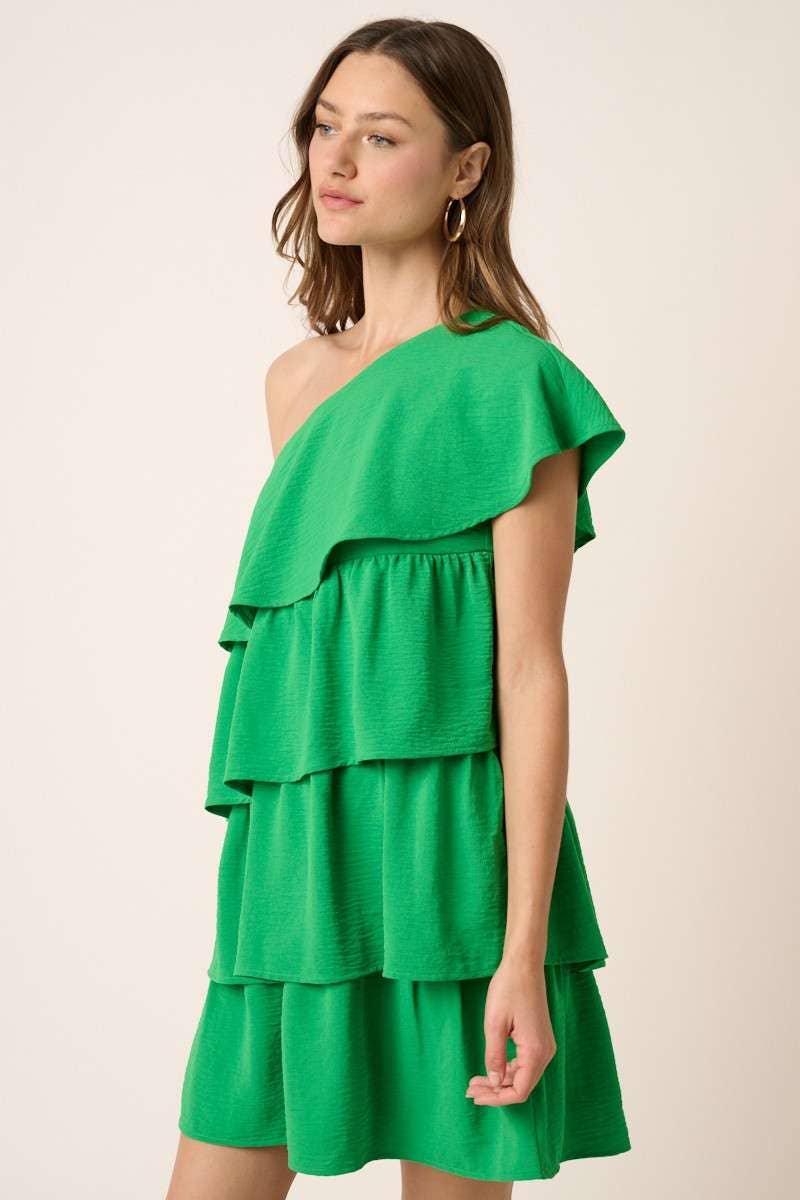 One Shoulder Tier Detail Dress