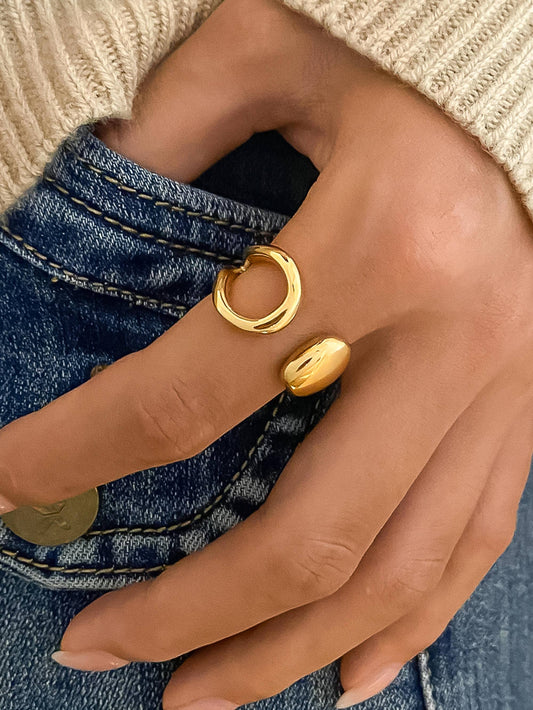 Florine Gold Abstract Ring