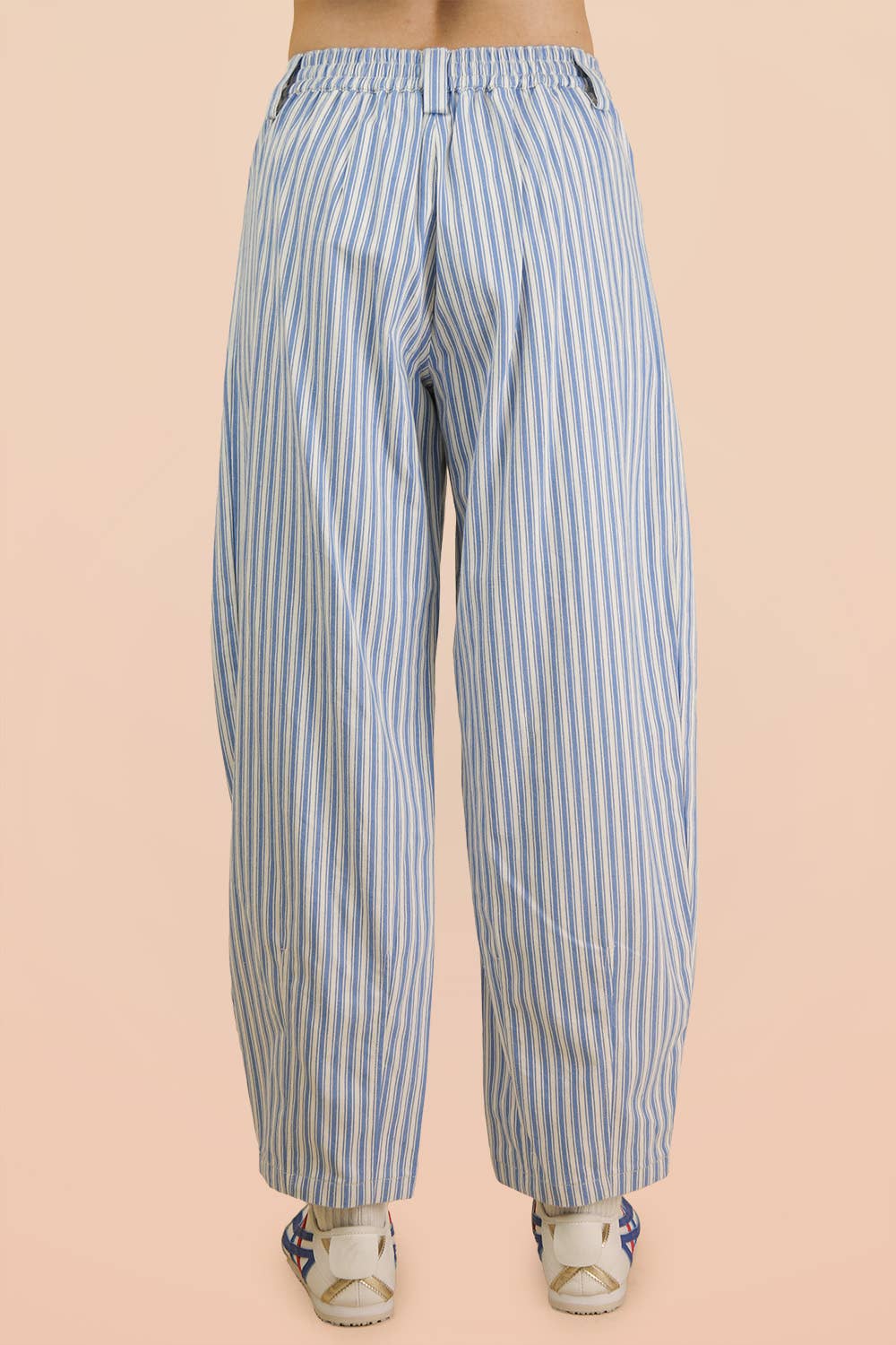 JEAN Striped Barrel Denim Pants