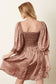 Petal Satin Smocked Mini Dress