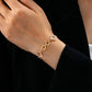 Pave Crystal Clover Link Bracelet With Toggle Clasp