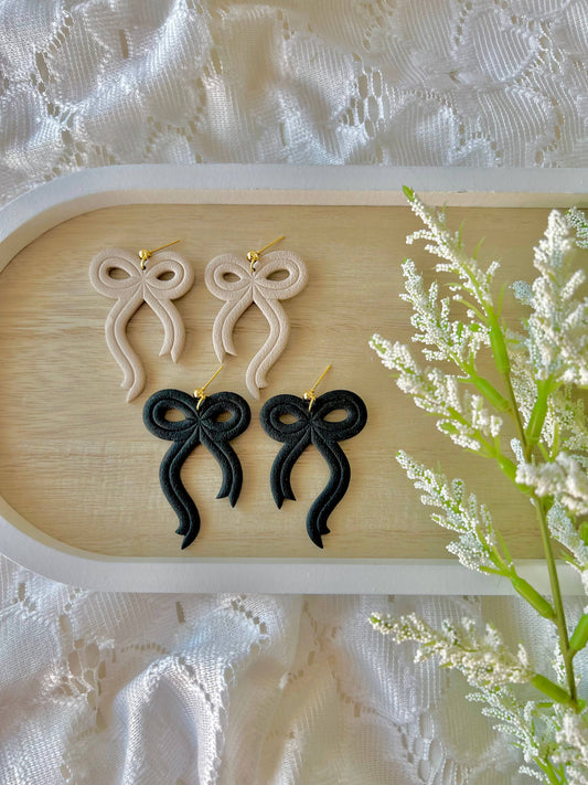 Embossed Bow Earrings