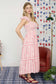 Stripe Floral Pattern Smocked Tiered Mini Dress