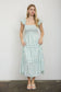 Stripe Floral Pattern Smocked Tiered Mini Dress