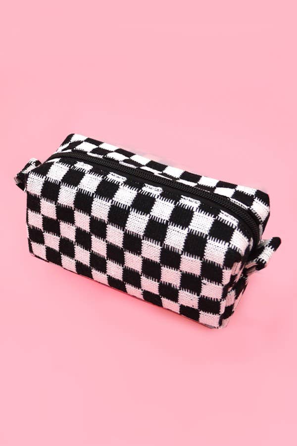 Checker Cosmetic Pouch