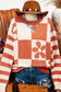 Checker Floral Stripe Sweater