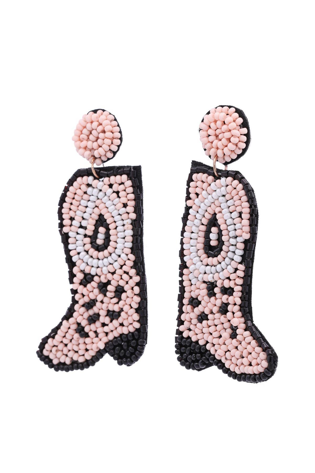 Western Cowboy Boots Beaded Drop Earrings