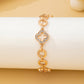 Pave Crystal Clover Link Bracelet With Toggle Clasp