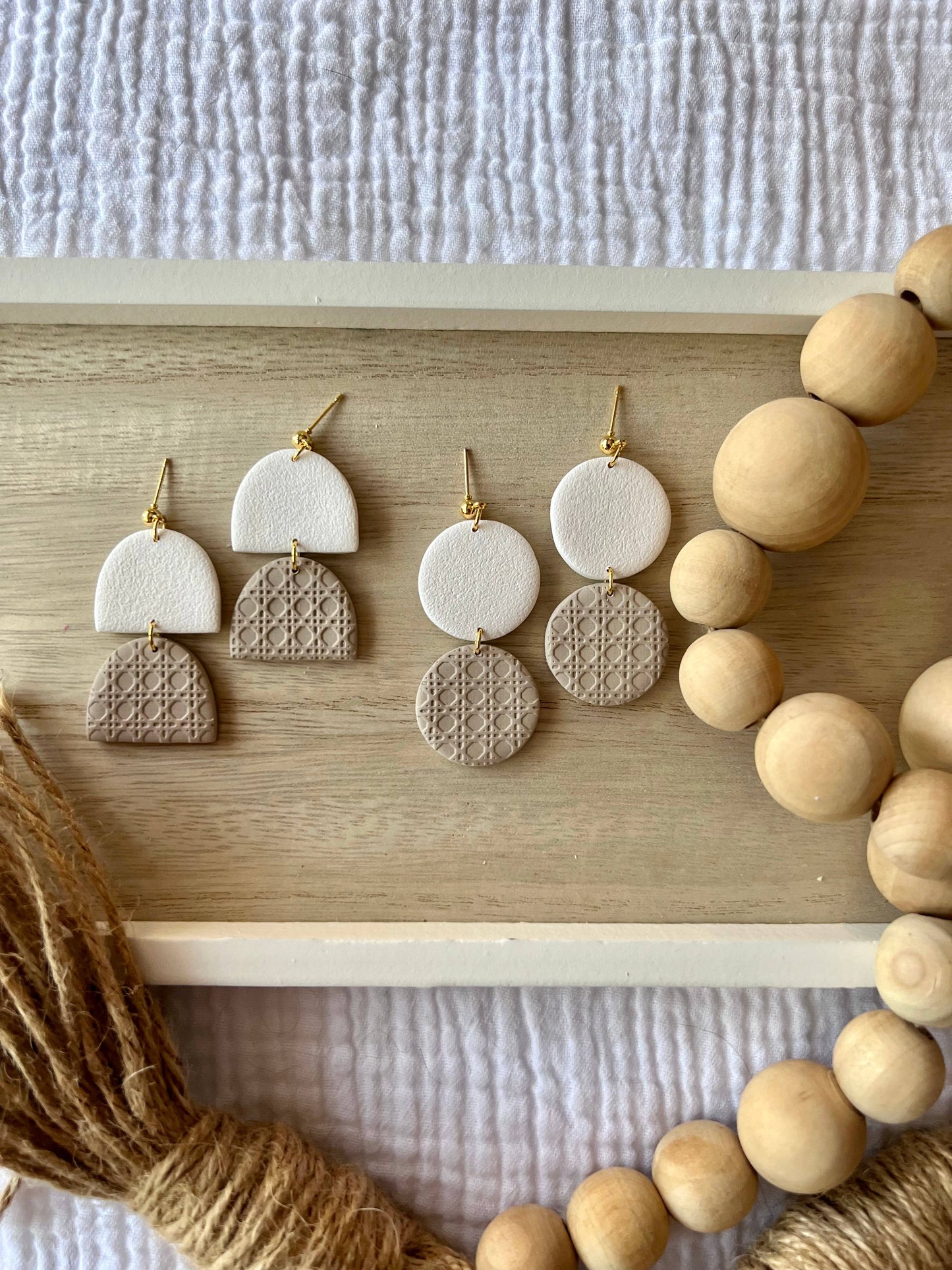 Wicker Clay Earrings