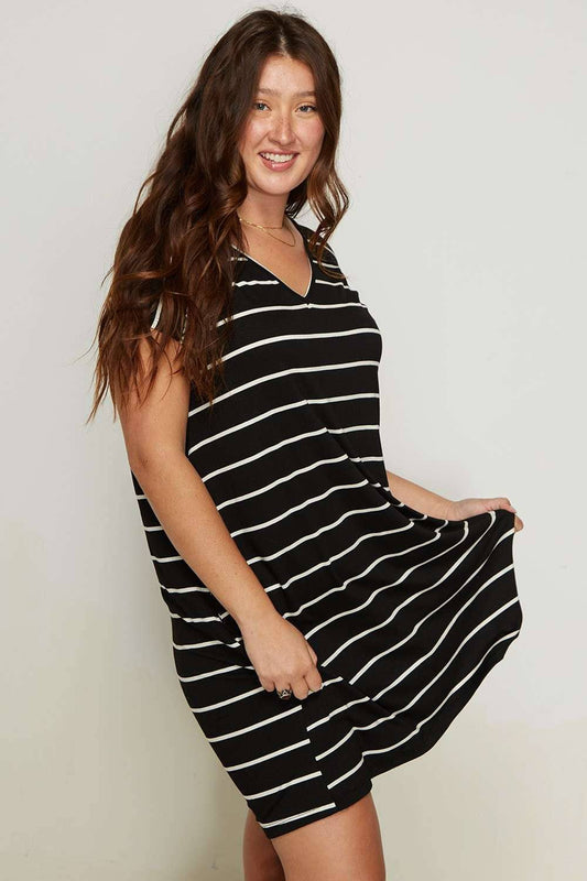 Curvy Stripe Tee Dress