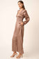 Mocha Smocking Waist Jumpsuit