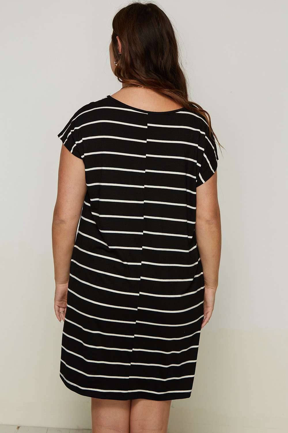 Curvy Stripe Tee Dress