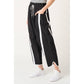 SPORTY STRIPE NYLON PULL ON BARREL LEG PANTS