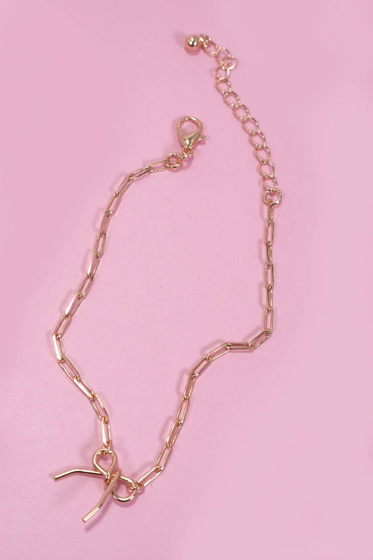Bow Charm Chain Bracelet
