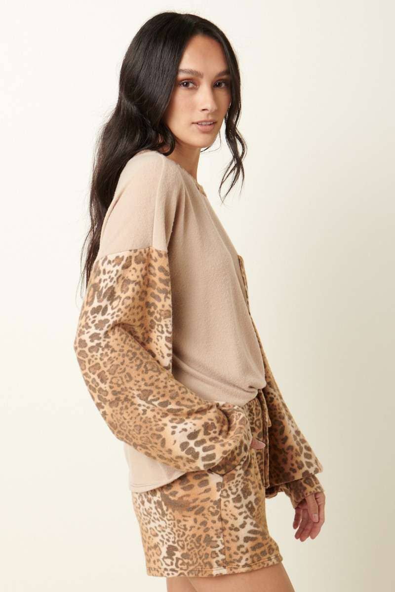 MIX MEDIA LEOPARD PRINT LOUNGE SETS