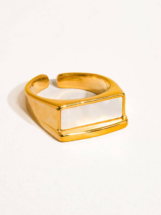 Rectangle Shell Statement Ring