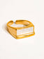 Rectangle Shell Statement Ring