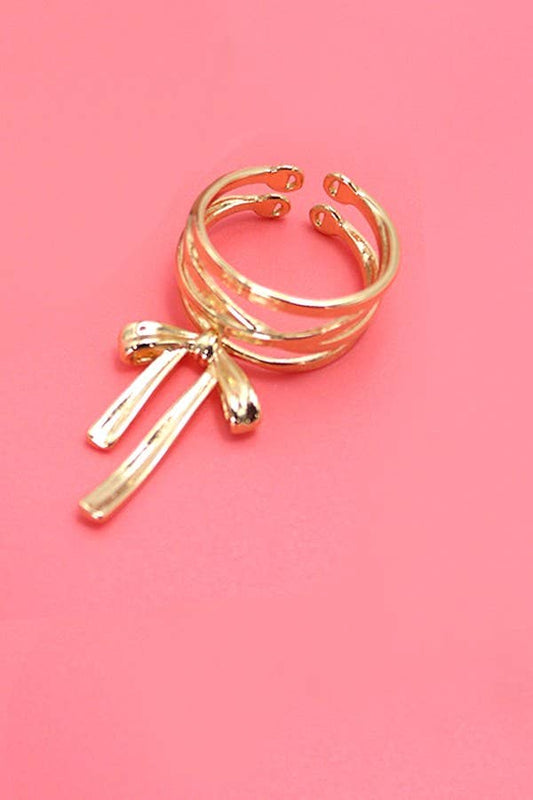 ADJUSTABLE BOLD BOW RING