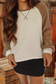 Waffle Color Block Raglan Sleeve Top