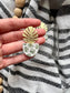 Monstera Clay Earrings - Brass Leaf Top