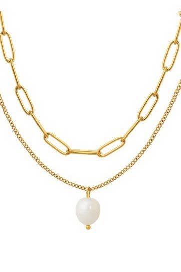 Pearl Gold Chain Necklace