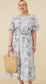 Vintage Bloom Plus Twist Waist Dress