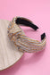 SEQUIN STRIPE EMBELLISHED KNOT HEADBAND