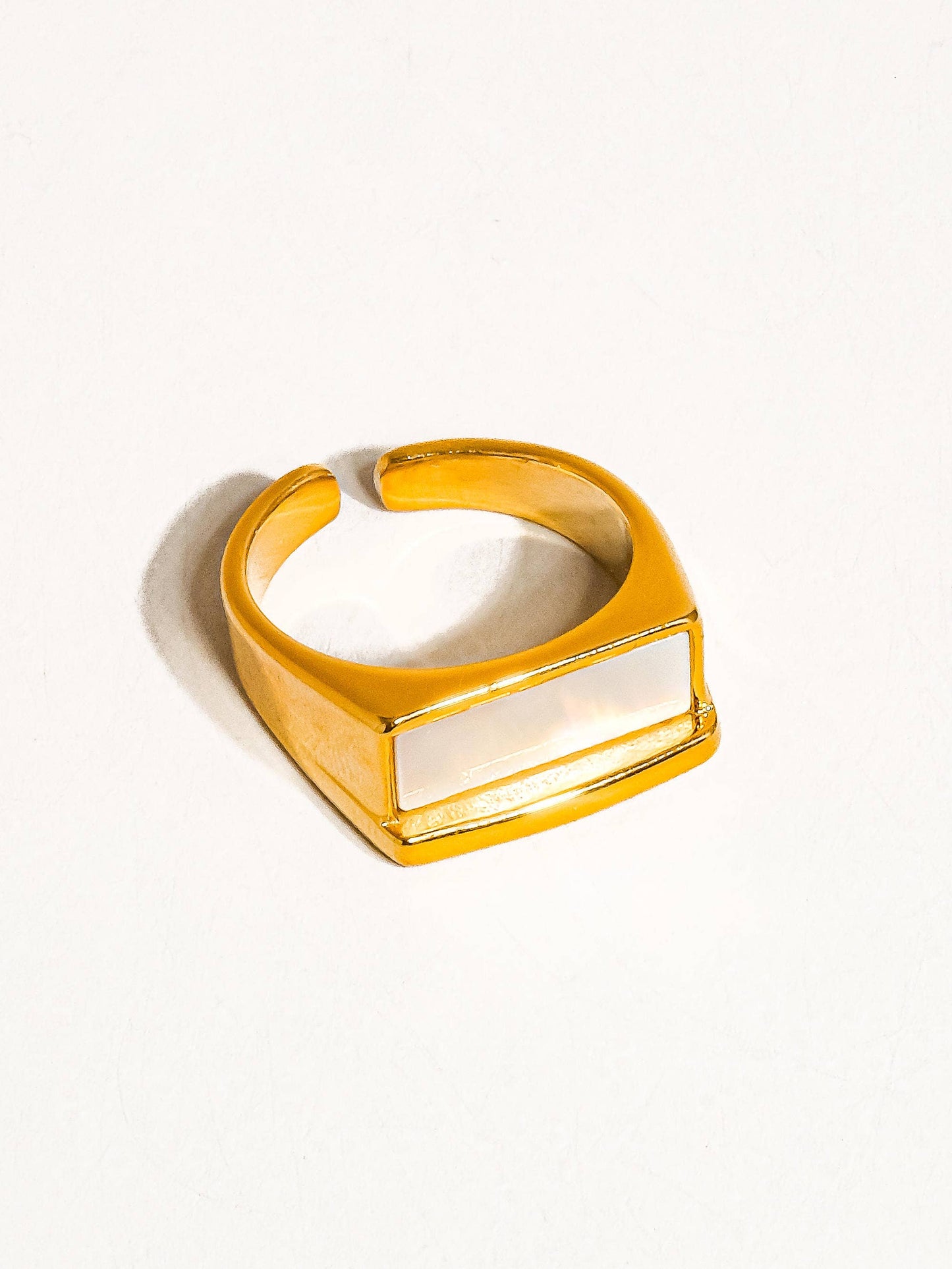 Rectangle Shell Statement Ring