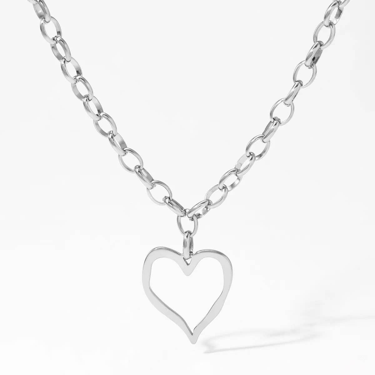 18K STAINLESS STEEL TARNISH FREE HEART NECKLACE