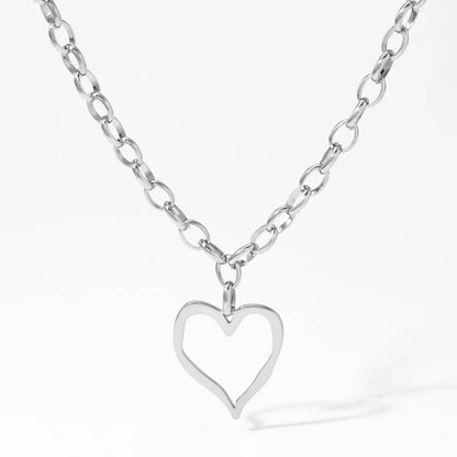 18K STAINLESS STEEL TARNISH FREE HEART NECKLACE