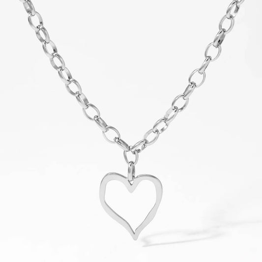 18K STAINLESS STEEL TARNISH FREE HEART NECKLACE