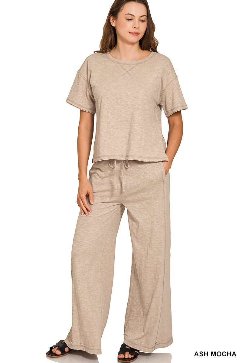 Cotton Short Sleeve Tee & Pants Set