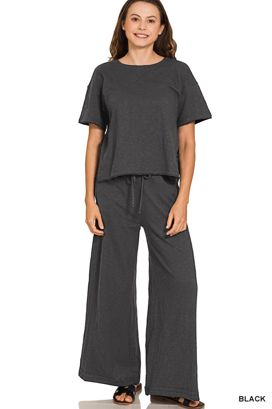 Cotton Short Sleeve Tee & Pants Set