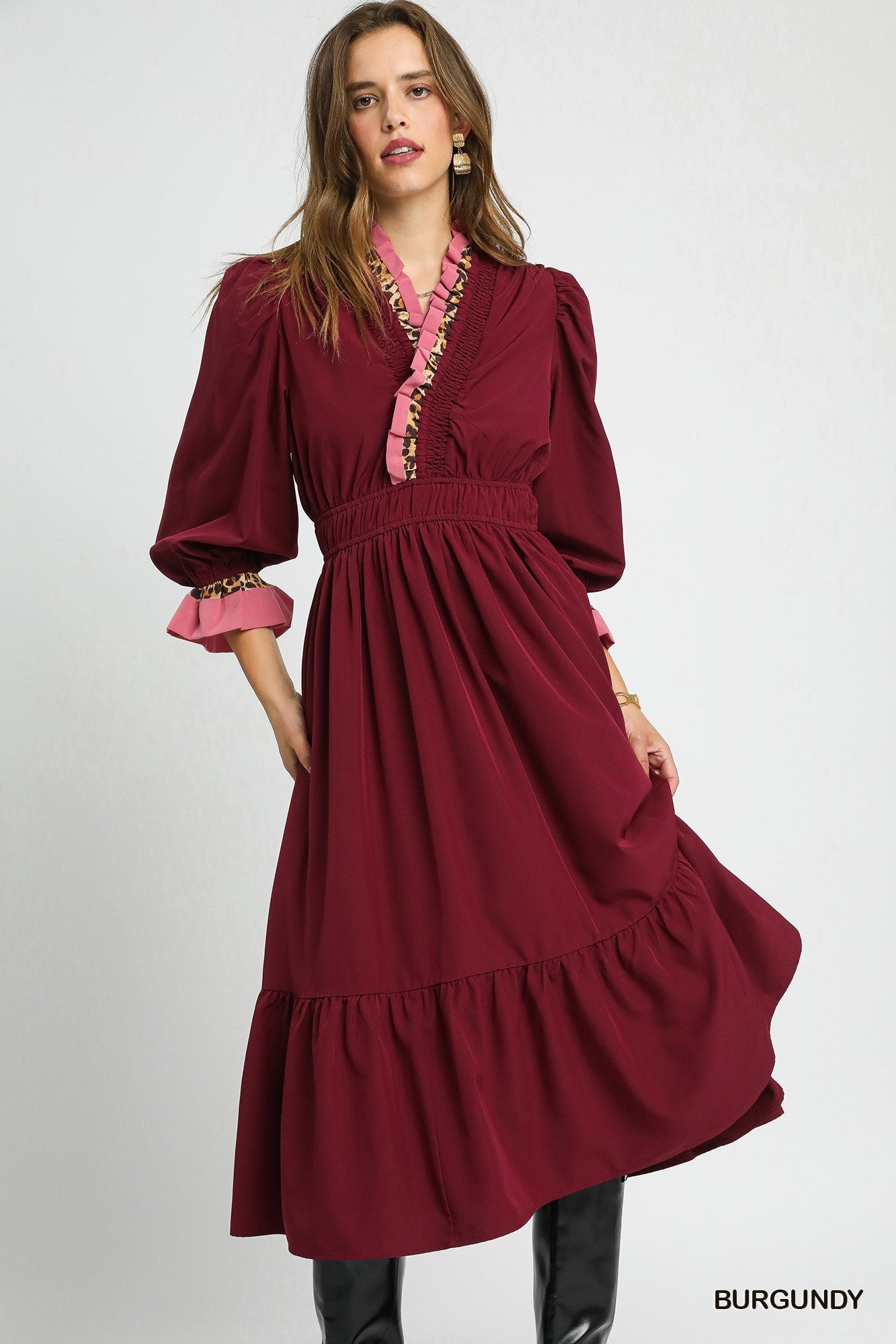 Camille Leopard Accent Dress
